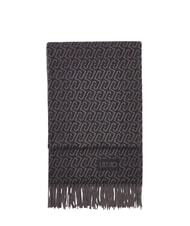 LIUJO LOGO &Eacute;charpe &agrave; franges noir/anthracite - &Eacute;charpes - 3