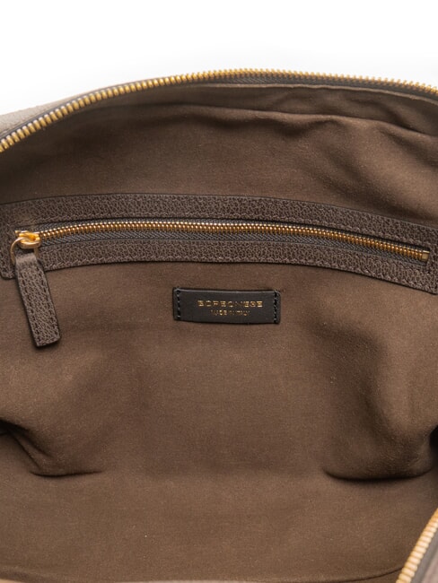 B-GALLERY Sac &agrave; main avec bandouli&egrave;re naturel/cendre/cacao - Sacs pour Femme