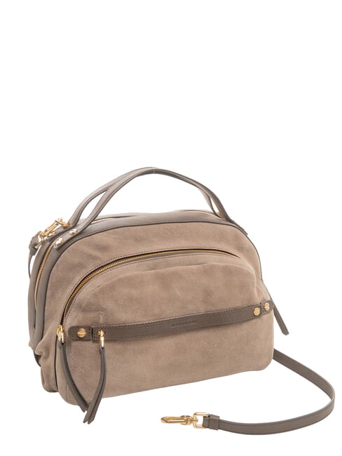 B-GALLERY Sac &agrave; main avec bandouli&egrave;re cendres/cacao - Sacs pour Femme