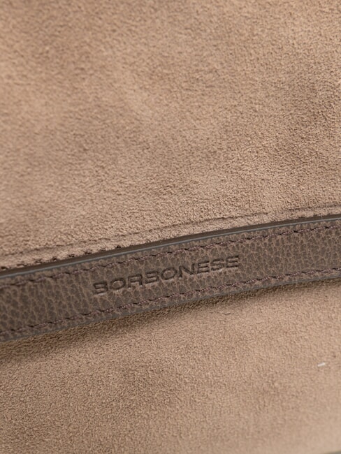 B-GALLERY Sac &agrave; main avec bandouli&egrave;re cendres/cacao - Sacs pour Femme