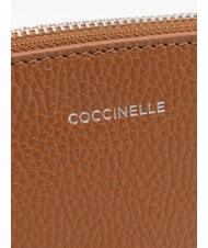 COCCINELLE ROUNDED ENVELOPE pochette en cuir Cognac - Sacs pour Femme - 4