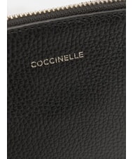 COCCINELLE ROUNDED ENVELOPE pochette en cuir Noir - Sacs pour Femme - 4