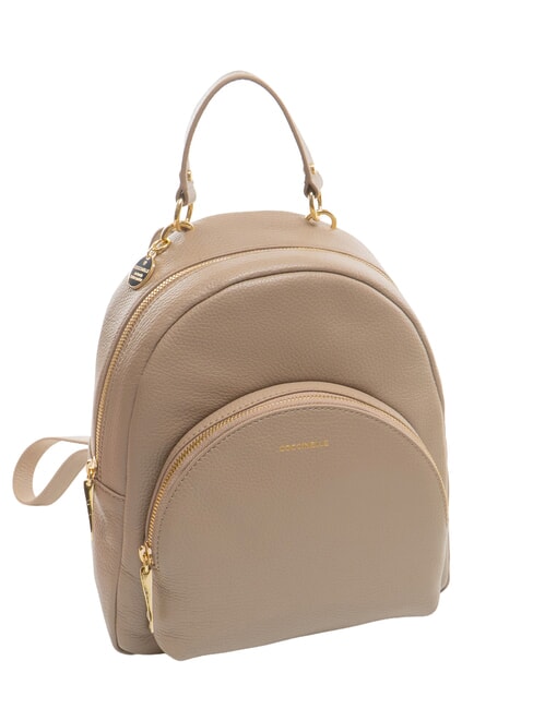 ALPHA Sac &agrave; dos en cuir taupe chaud - Sacs pour Femme