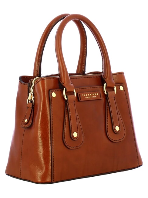 CECILIA Sac &agrave; main en cuir, avec bandouli&egrave;re MARRON - Sacs pour Femme