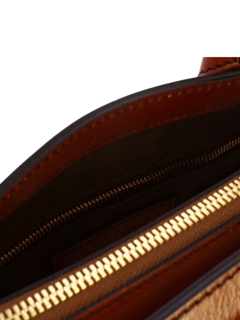 CECILIA Sac &agrave; main en cuir, avec bandouli&egrave;re MARRON - Sacs pour Femme