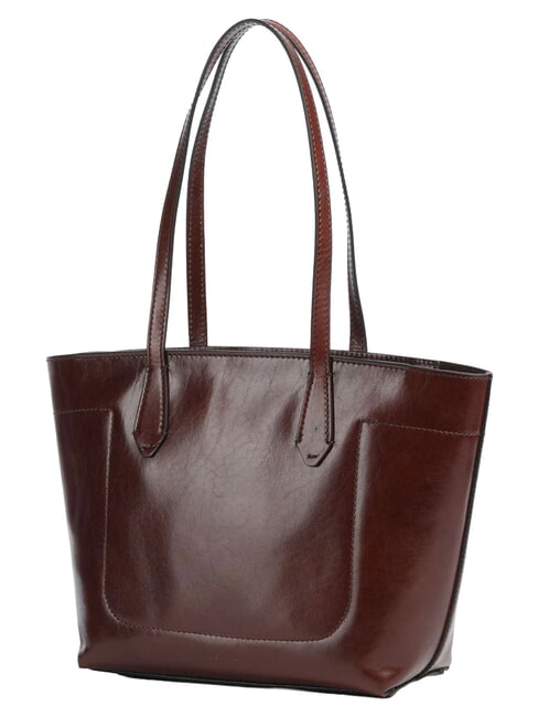 GUELFA sac cabas en cuir &agrave; bandouli&egrave;re MARRON - Sacs pour Femme