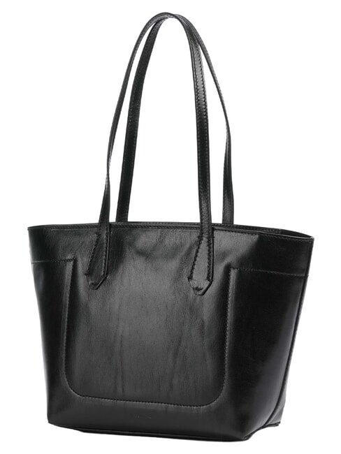 GUELFA sac cabas en cuir &agrave; bandouli&egrave;re black Gold - Sacs pour Femme