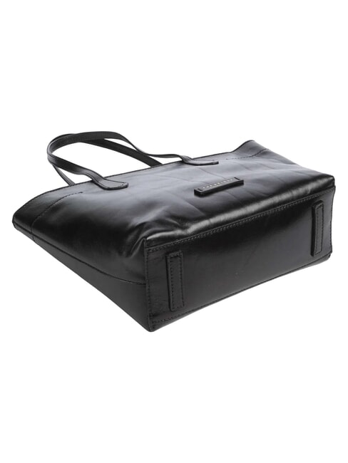 GUELFA sac cabas en cuir &agrave; bandouli&egrave;re black Gold - Sacs pour Femme