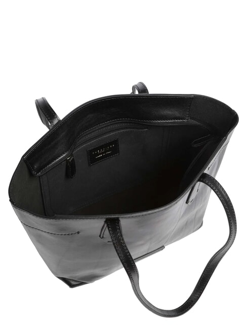 GUELFA sac cabas en cuir &agrave; bandouli&egrave;re black Gold - Sacs pour Femme