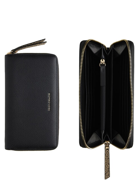 BIRDIE Grand portefeuille en cuir op noir / naturel - Portefeuilles Femme