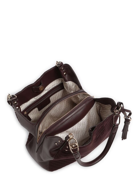 CIRRY Sac bandouli&egrave;re moyen aubergine rouge - Sacs pour Femme