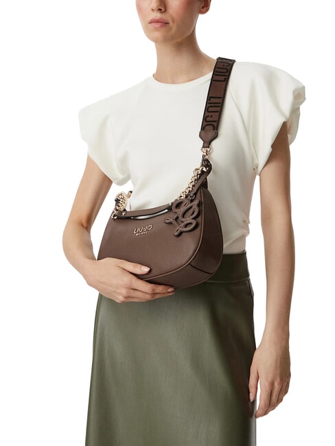 RIDHI Sac bandouli&egrave;re, avec bandouli&egrave;re moka noir - Sacs pour Femme