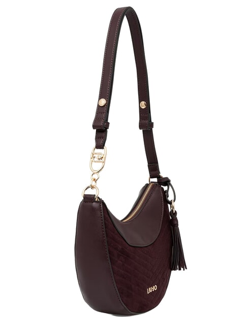 CIRRY Sac hobo bandouli&egrave;re aubergine rouge - Sacs pour Femme