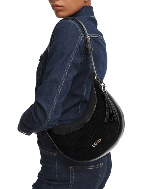 CIRRY Sac hobo bandouli&egrave;re NOIR - Sacs pour Femme