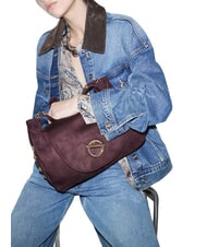 LIUJO GERONA Sac &agrave; main avec bandouli&egrave;re aubergine rouge - Sacs pour Femme - 5