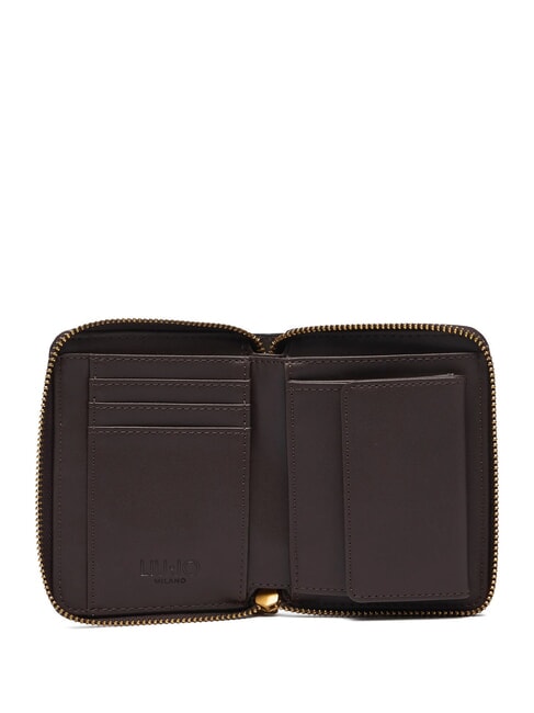 CALIWEN Portefeuille compact brun fonc&eacute; - Portefeuilles Femme