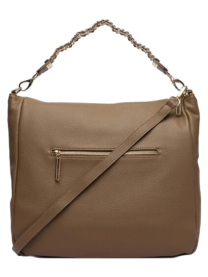 LENA Sac &agrave; main avec bandouli&egrave;re taupe - Sacs pour Femme