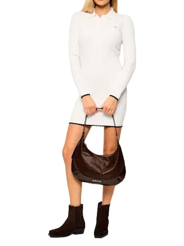 APOLLINE Sac bandouli&egrave;re en cuir caf&eacute;" - Sacs pour Femme