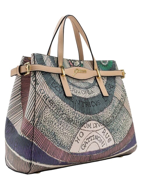 PLANETARIUM Sac &agrave; main avec bandouli&egrave;re et pochette aquarelle/beige - Sacs pour Femme