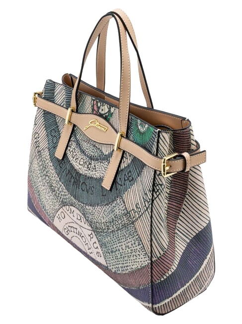 PLANETARIUM Sac &agrave; main avec bandouli&egrave;re et pochette aquarelle/beige - Sacs pour Femme