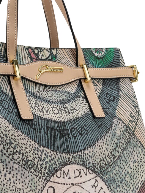 PLANETARIUM Sac &agrave; main avec bandouli&egrave;re et pochette aquarelle/beige - Sacs pour Femme