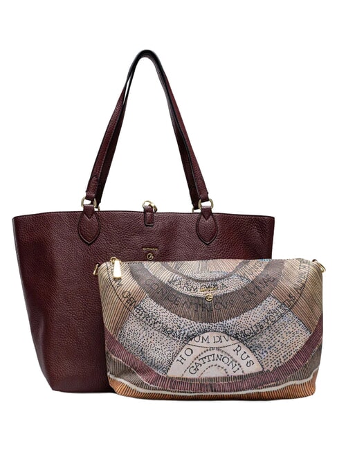 PLANETARIUM Sac &agrave; dos double face sauvage/bourgogne - Sacs pour Femme