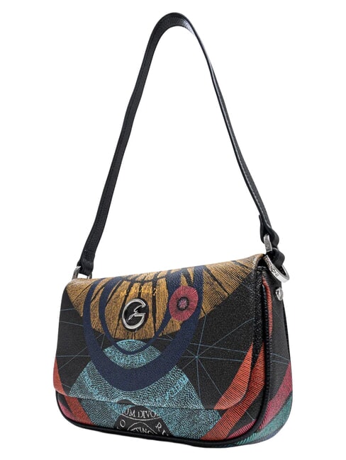 PLANETARIUM Mini sac bandouli&egrave;re, avec bandouli&egrave;re plan&egrave;te.impression noire - Sacs pour Femme
