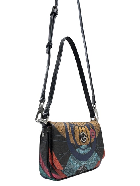 PLANETARIUM Mini sac bandouli&egrave;re, avec bandouli&egrave;re plan&egrave;te.impression noire - Sacs pour Femme