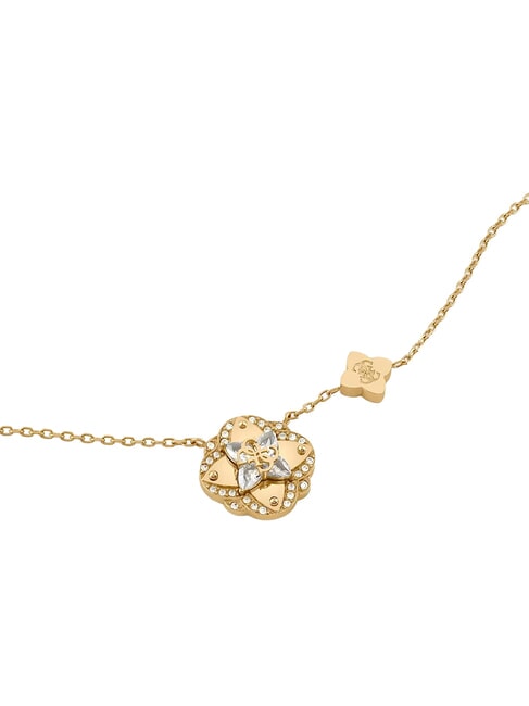 WILD FLOWER Collier avec pendentif central en forme de c&oelig;ur or jaune - Colliers
