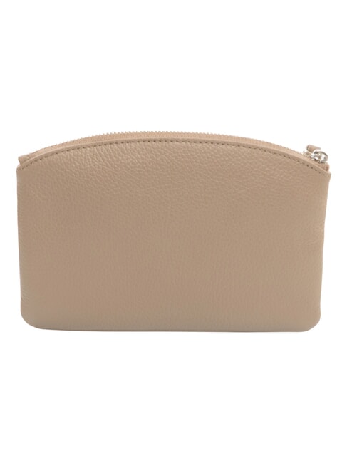 ROUNDED ENVELOPE pochette en cuir taupe chaud - Sacs pour Femme