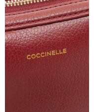 COCCINELLE ALPHA Mini sac bandouli&egrave;re en cuir groseille - Sacs pour Femme - 4