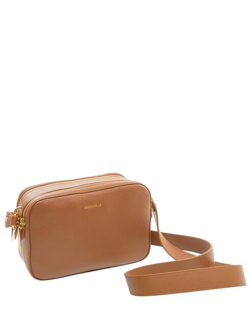 ALPHA Mini sac bandouli&egrave;re en cuir Cognac - Sacs pour Femme