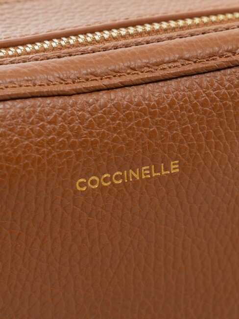 ALPHA Mini sac bandouli&egrave;re en cuir Cognac - Sacs pour Femme
