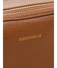 COCCINELLE ALPHA Mini sac bandouli&egrave;re en cuir Cognac - Sacs pour Femme - 4