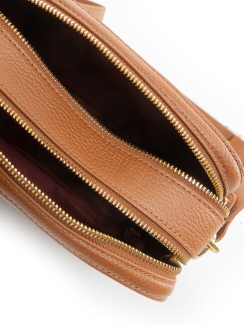 ALPHA Mini sac bandouli&egrave;re en cuir Cognac - Sacs pour Femme