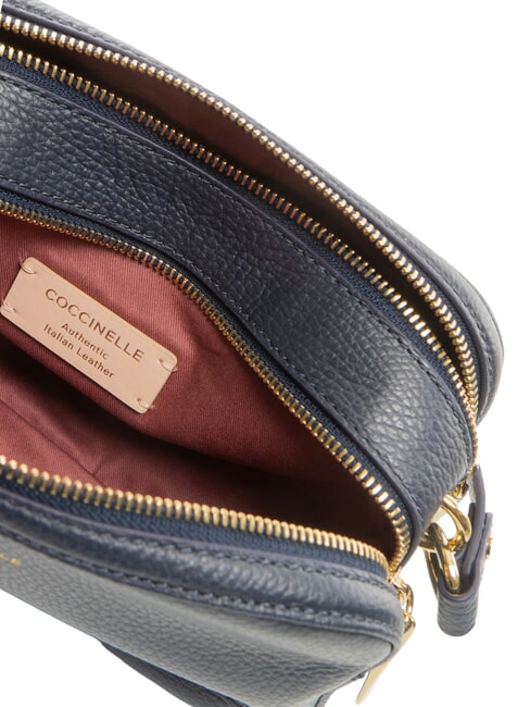 ALPHA Mini sac bandouli&egrave;re en cuir bleu nuit - Sacs pour Femme