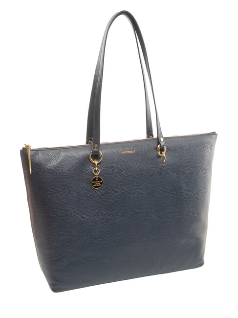ALPHA Sac de courses en cuir bleu nuit - Sacs pour Femme