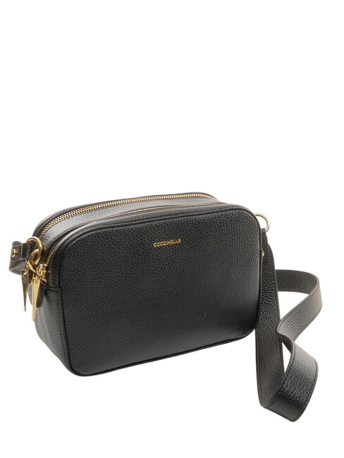 ALPHA Mini sac bandouli&egrave;re en cuir Noir - Sacs pour Femme