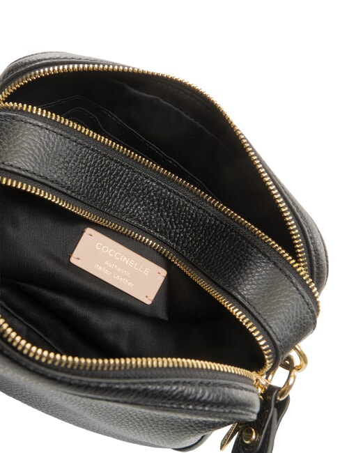 ALPHA Mini sac bandouli&egrave;re en cuir Noir - Sacs pour Femme