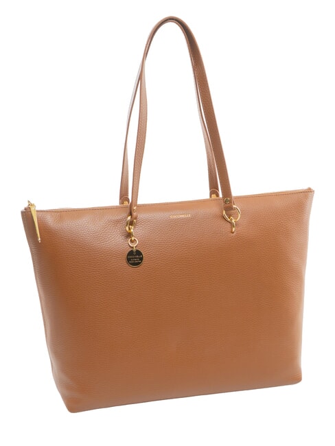 ALPHA Sac de courses en cuir Cognac - Sacs pour Femme