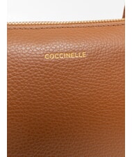 COCCINELLE ALPHA Sac de courses en cuir Cognac - Sacs pour Femme - 4