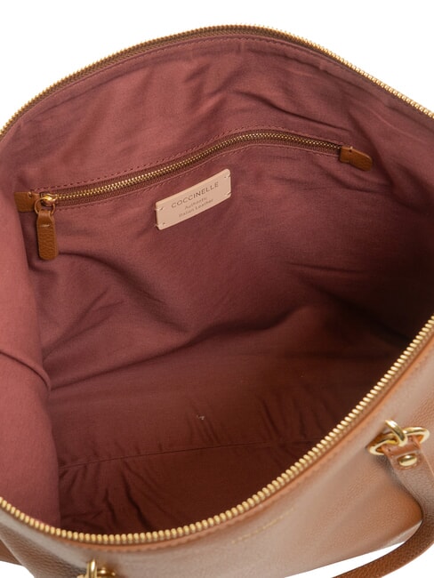 ALPHA Sac de courses en cuir Cognac - Sacs pour Femme