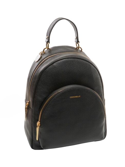 ALPHA Sac &agrave; dos en cuir Noir - Sacs pour Femme