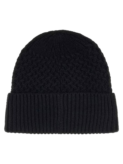 KNITTED Casquette &agrave; revers et logo sur le c&ocirc;t&eacute; NOIR - Bonnets