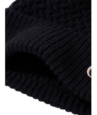 GUESS KNITTED Casquette &agrave; revers et logo sur le c&ocirc;t&eacute; NOIR - Bonnets - 4