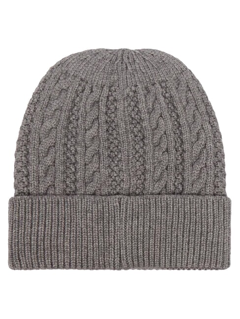 FRANCES KNITTED Bonnet tricot&eacute; &agrave; revers gris - Bonnets