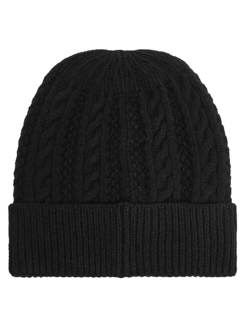 FRANCES KNITTED Bonnet tricot&eacute; &agrave; revers NOIR - Bonnets