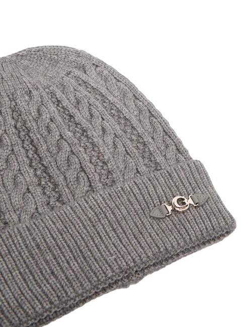 FRANCES KNITTED Bonnet tricot&eacute; &agrave; revers gris - Bonnets