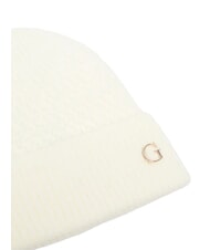 GUESS KNITTED Casquette &agrave; revers et logo sur le c&ocirc;t&eacute; OFFWHITE - Bonnets - 3