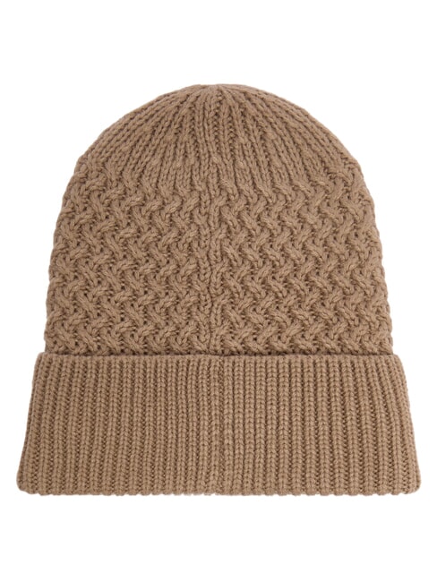 KNITTED Casquette &agrave; revers et logo sur le c&ocirc;t&eacute; BEIGE - Bonnets